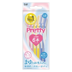カミソリ プリティー アイブロー敏感肌用 6本入
