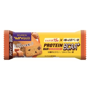 ウイングラム プロテインバーBCAA+ キャラメルクッキー 40g