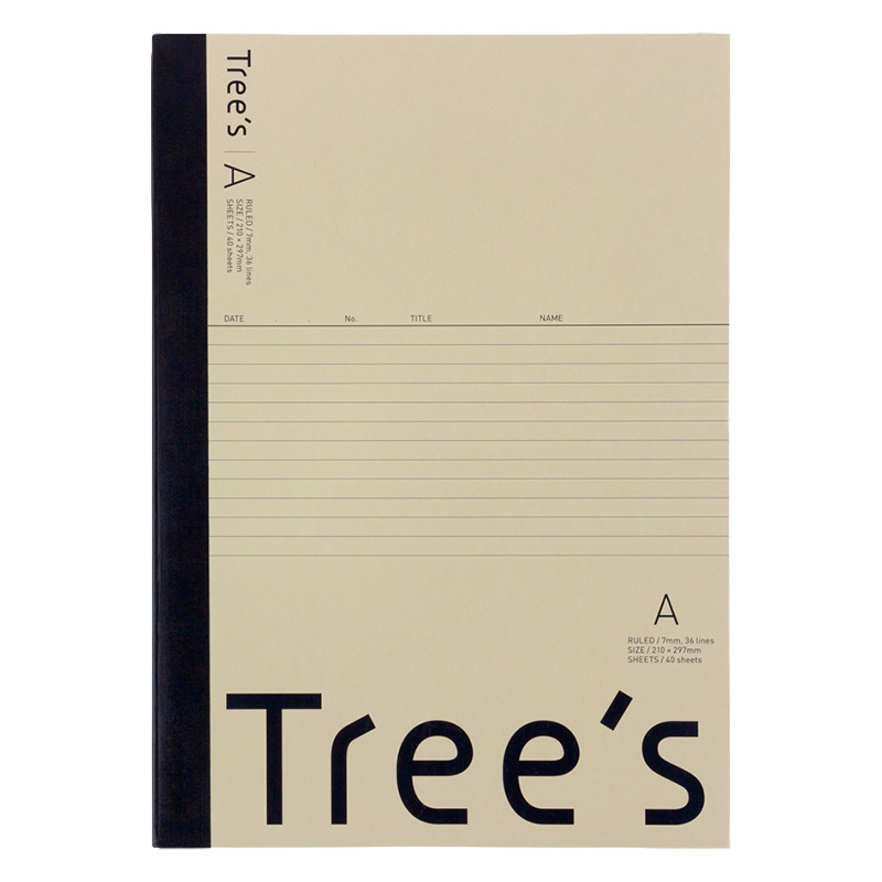 Trees ノート A4 7mm罫 クリーム
