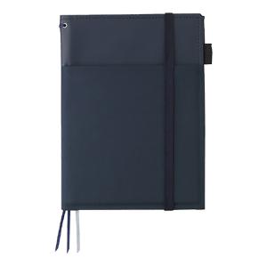 カバーノート システミックリング A5 紺 合皮 ダークブルー