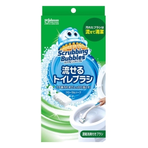 スクラビングバブル 流せるトイレブラシ 本体 フローラルソープ 1セット