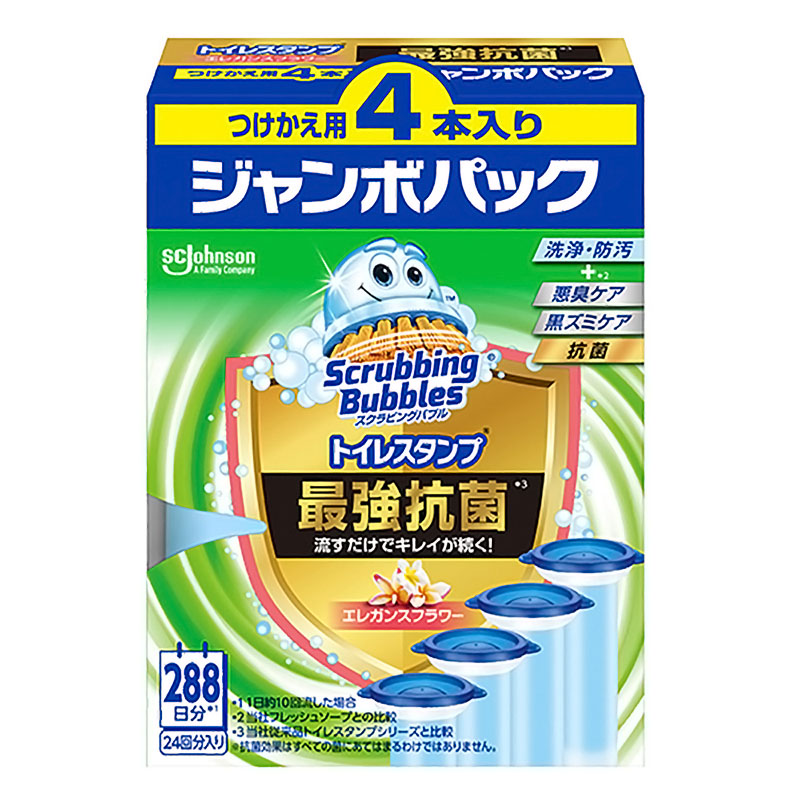 スクラビングバブル トイレスタンプ 最強抗菌 付け替え 38g×4本入