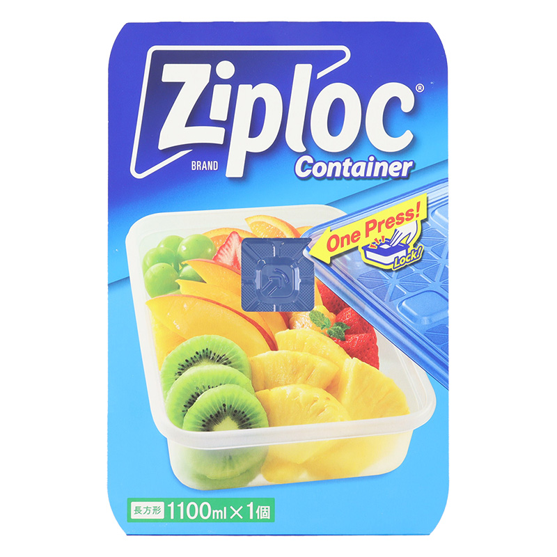 ジップロックコンテナー 長方形 1100ml 1個入