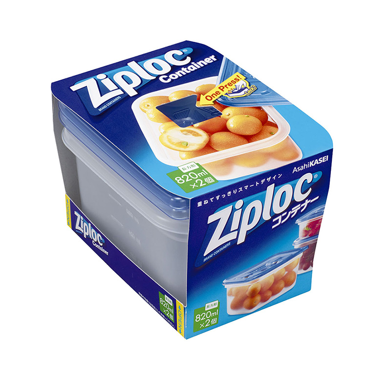 ジップロックコンテナー 長方形 820mL×2個
