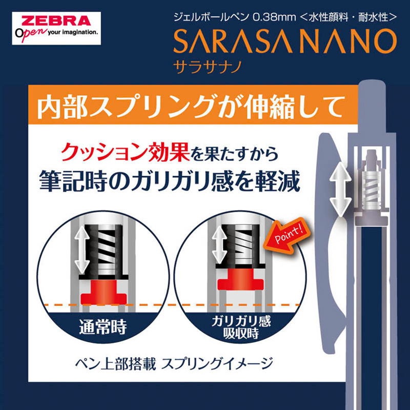 サラサナノ 水性ボールペン 0.38mm レッド