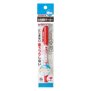 紙用マッキー 水性 赤 細+極細 つめ替えタイプ