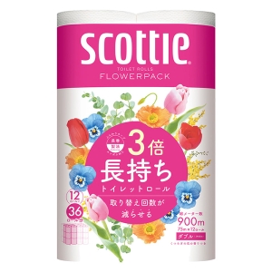 スコッティ フラワーパック 3倍長持ち 12ロール(ダブル)くつろぎの花の香り
