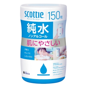 スコッティ ウェットティシュー 純水 ノンアルコール 150枚