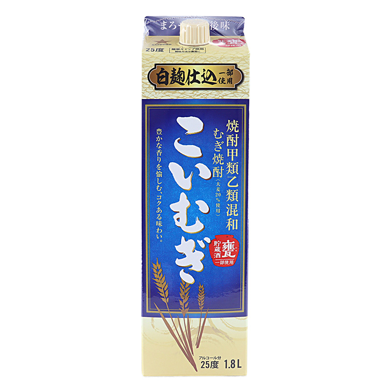 焼酎 甲類乙類混和 麦焼酎 こいむぎやわらか 25度 1800ml