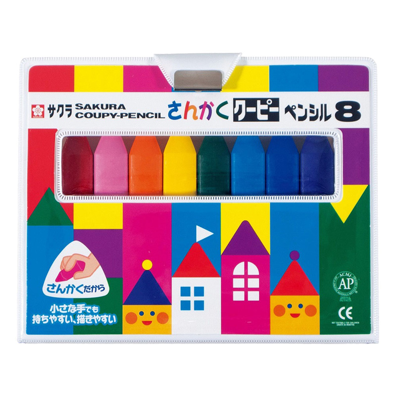 さんかくクーピー8色