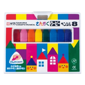 さんかくクーピー8色