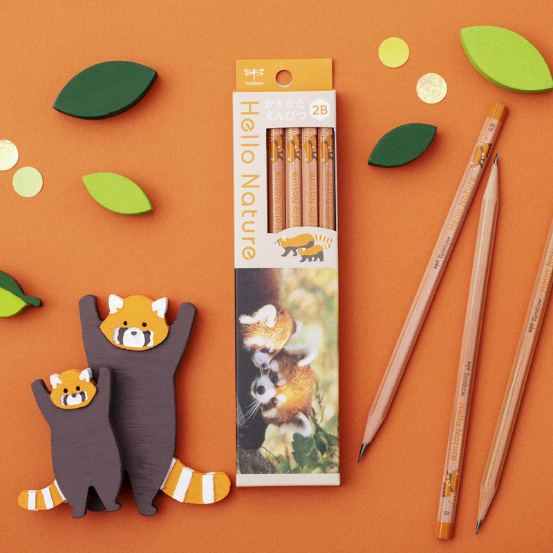 ハローネイチャー かきかたえんぴつ 2B  12本入レッサーパンダ