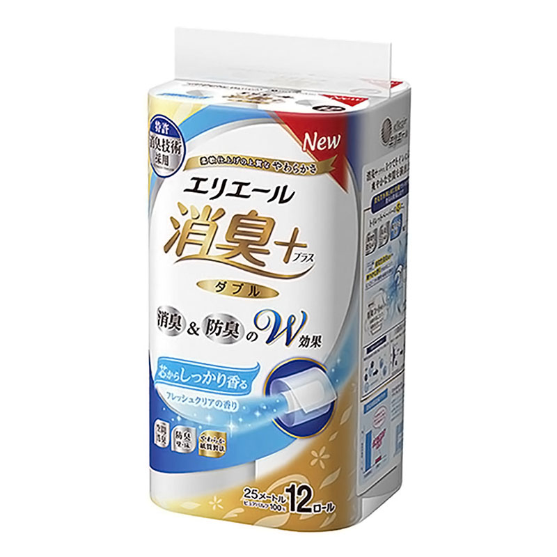 エリエール消臭+トイレットペーパー ダブル 12ロール フレッシュクリア