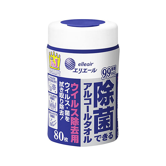 エリエール除菌できるアルコールタオルウイルス除去用本体 80枚
