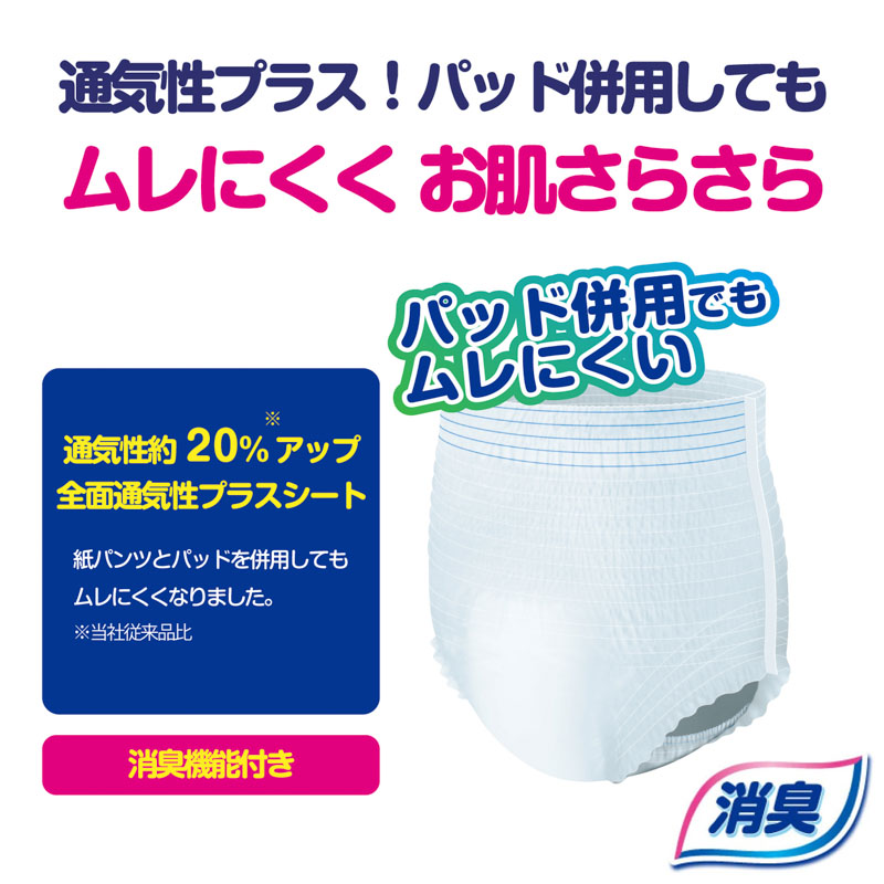 アテントうす型さらさらパンツ通気性プラス男女共用 30枚 M