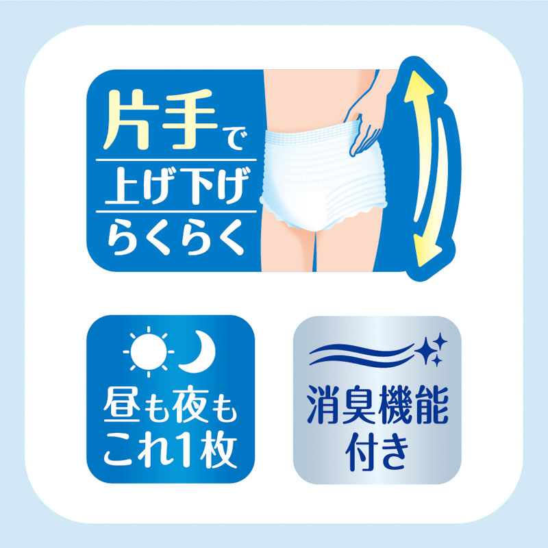 アテント夜1枚安心パンツ パッドなしでもずっと快適 12枚 L-LL