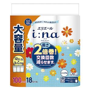 エリエールイーナ トイレットペーパー2倍巻 シングル 18ロール