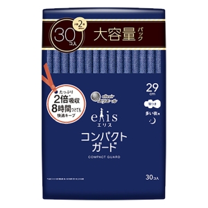 エリス コンパクトガード(多い夜用)290羽つき 29cm 30枚入