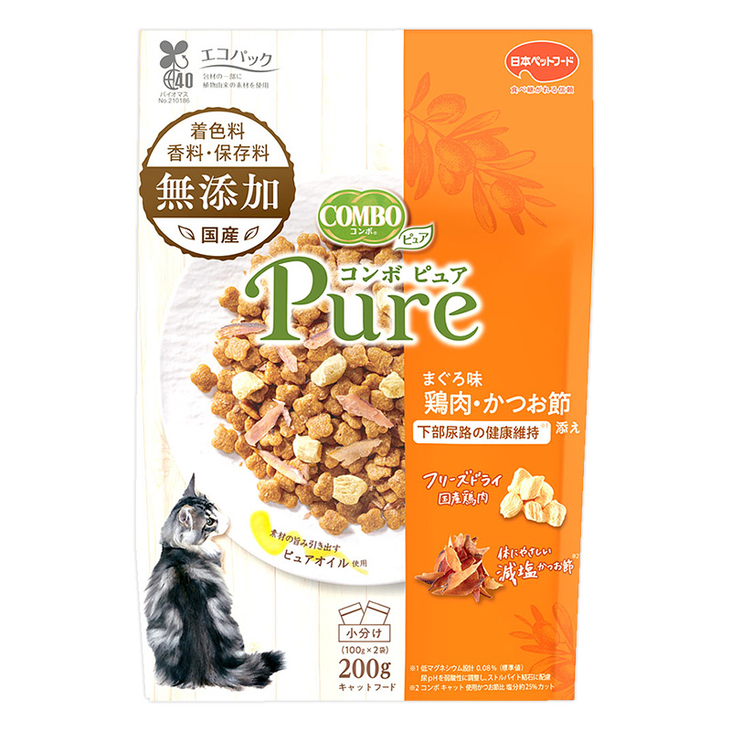 コンボ ピュア キャット まぐろ味・鶏肉・かつお節添え 200g