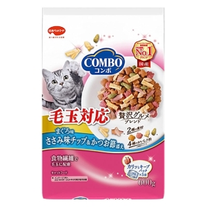 コンボ キャット 毛玉対応 まぐろ味・ささみチップ・かつお節添え 600g(120g×5袋入)