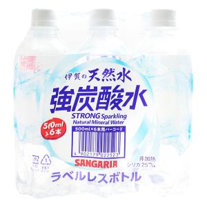 伊賀の天然水強炭酸水 ラベルレスボトル 500ml×6本パック