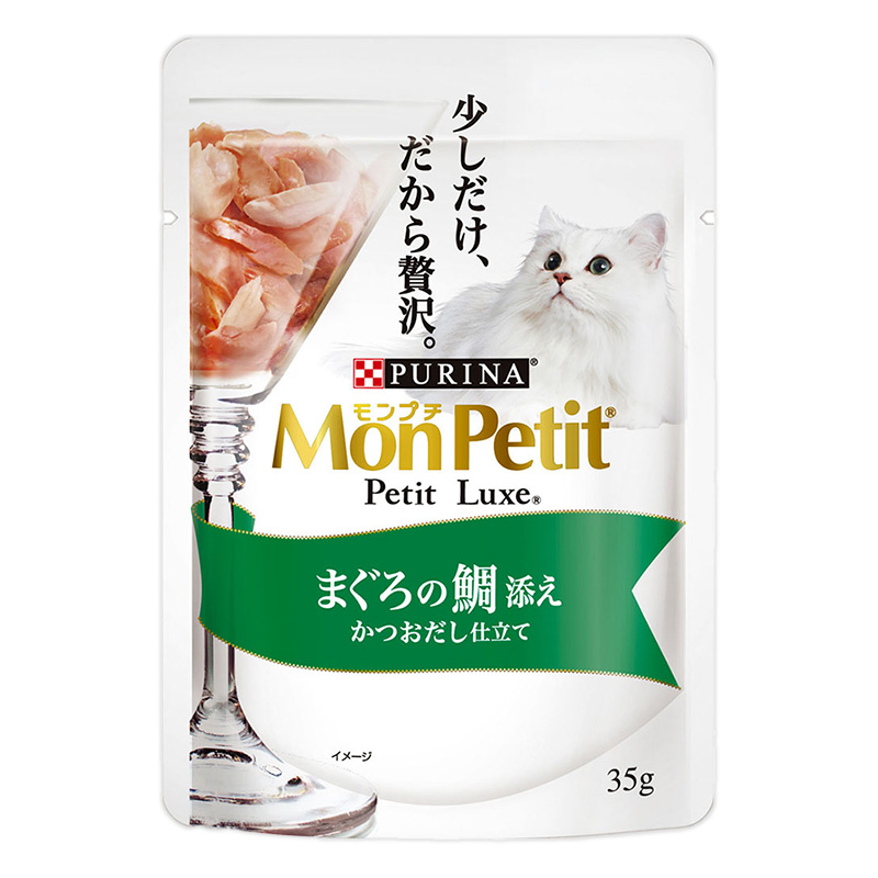 モンプチ プチリュクスパウチ まぐろの鯛添え かつおだし仕立て 35g