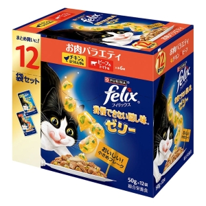 フィリックス 我慢できない隠し味ゼリー お肉バラエティパック 12袋入り(50g×12袋)