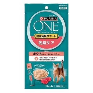 【お取り寄せ商品】ピュリナワンキャット パウチ おやつ 健康免疫サポート 免疫ケア まぐろフレーク入りまぐろゼリー 56g