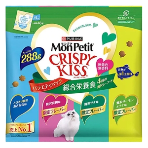 モンプチ クリスピーキッス バラエティパック 総合栄養食 4種の贅沢シーフード 288g