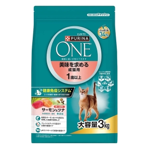ピュリナワン ドライ 美味を求める成猫用 1歳以上 サーモン&ツナ 3kg