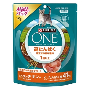 【お取り寄せ商品】ピュリナワン キャット ドライ 高たんぱく 適正な体重を維持 1歳以上 チキン 120g お試しパック