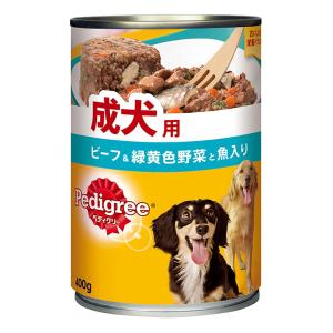 ぺディグリー 成犬用 ビーフ&緑黄色野菜と魚入り 400g
