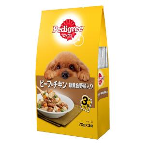 ペディグリー 成犬 ビーフ＆チキン＆緑黄色野菜 1パック（70g×3袋）