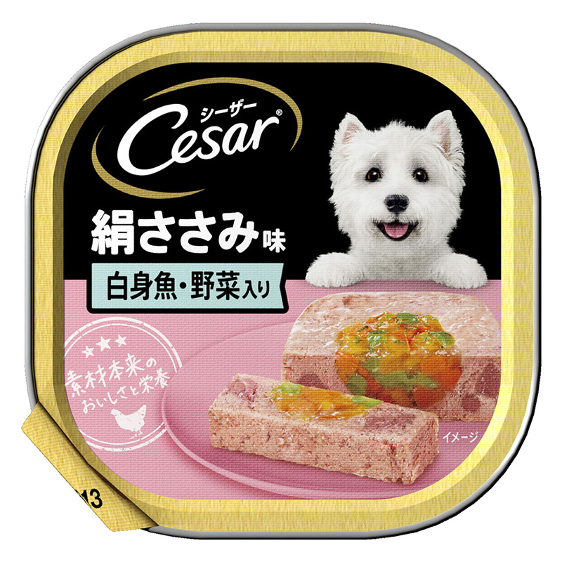 シーザー 絹ささみ味 白身魚野菜入り 100g