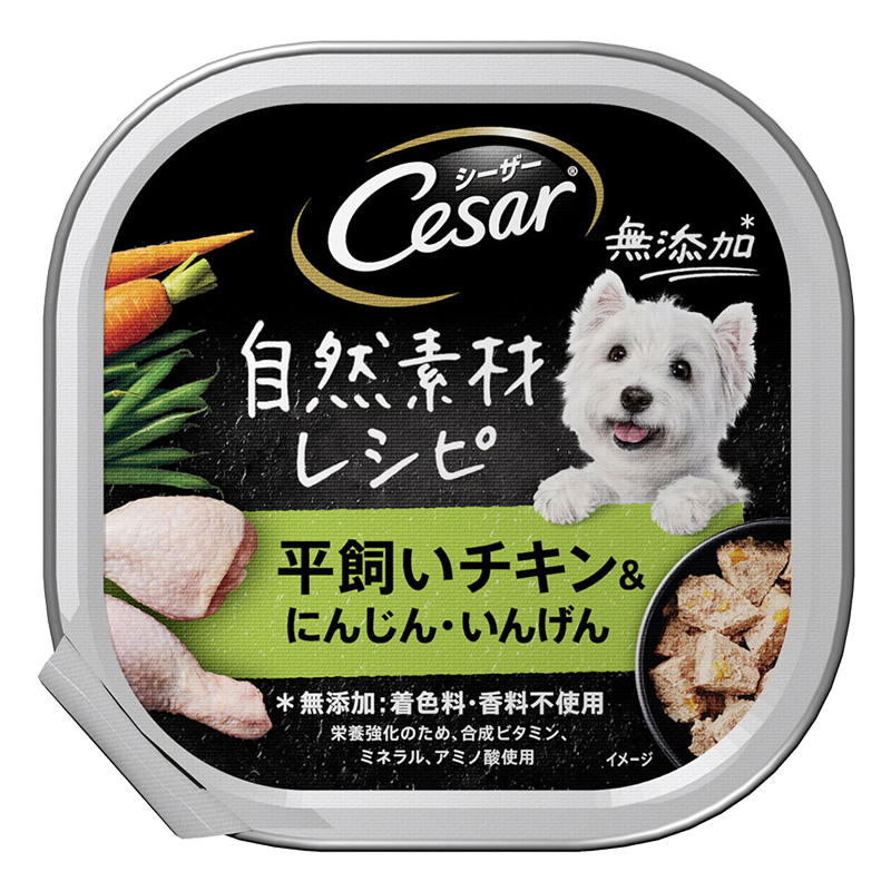 シーザー 自然素材レシピ 平飼いチキン&にんじん いんげん 85g