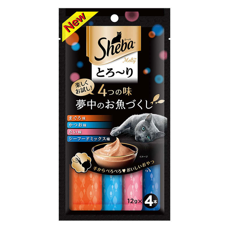 シーバ とろ~りメルティ 4つの味お魚セレクション 1袋（12g×4本）