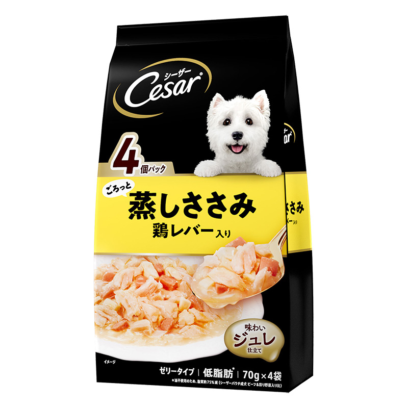 シーザー 蒸しささみ鶏レバー入り 1パック（70g×4袋）