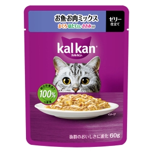 カルカン パウチ お魚・お肉ミックス まぐろ・ほたてだし・ささみ入り 60g