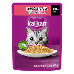 カルカン パウチ 海の幸ミックス まぐろ・かつお・ほたてだし入り 60g