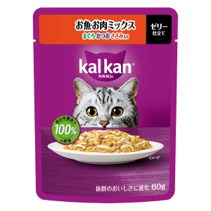 カルカン パウチ お魚・お肉ミックス まぐろ・かつお・ささみ入り 60g