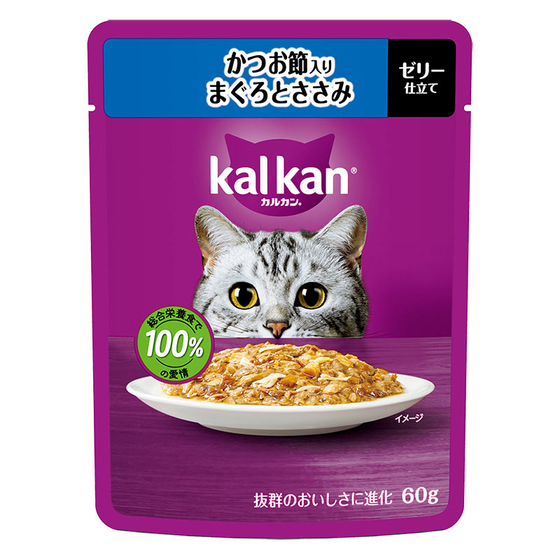 カルカン パウチ かつお節入りまぐろとささみ 60g
