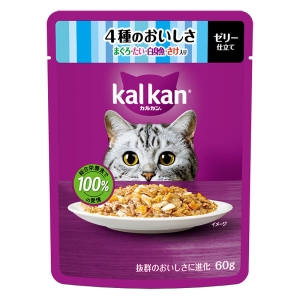 カルカン パウチ 4種のおいしさ まぐろ・たい・白身魚・さけ入り 60g