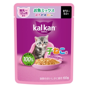 カルカン パウチ 12ヵ月までの子ねこ用 お魚ミックス まぐろ・かつお・たい入り 60g