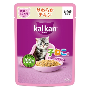 カルカン パウチ 12ヵ月までの子ねこ用 やわらかチキン 60g