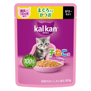 カルカン パウチ 12ヵ月までの子ねこ用 まぐろ入りかつお 60g
