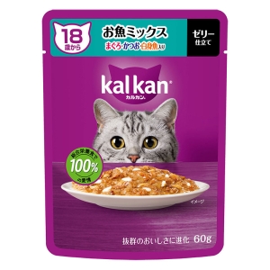 カルカン パウチ 18歳から お魚ミックス まぐろ・かつお・白身魚入り 60g