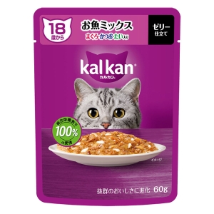 カルカン パウチ 18歳から お魚ミックス まぐろ・かつお・たい入り 60g