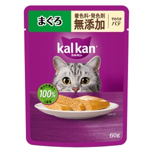 カルカン パウチ やわらかパテ まぐろ 着色料・発色剤 無添加 60g