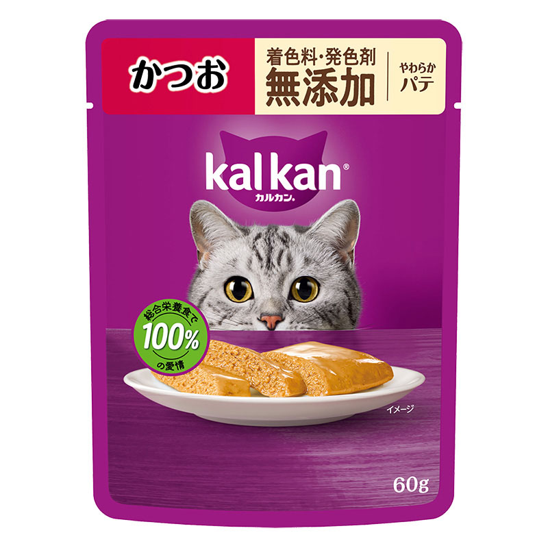 カルカン パウチ やわらかパテ かつお 着色料・発色剤 無添加 60g