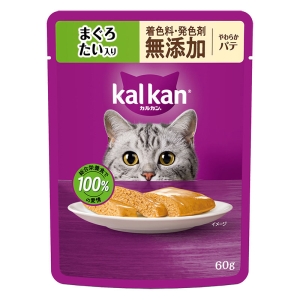 カルカン パウチ やわらかパテ まぐろ たい入り 着色料・発色剤 無添加 60g